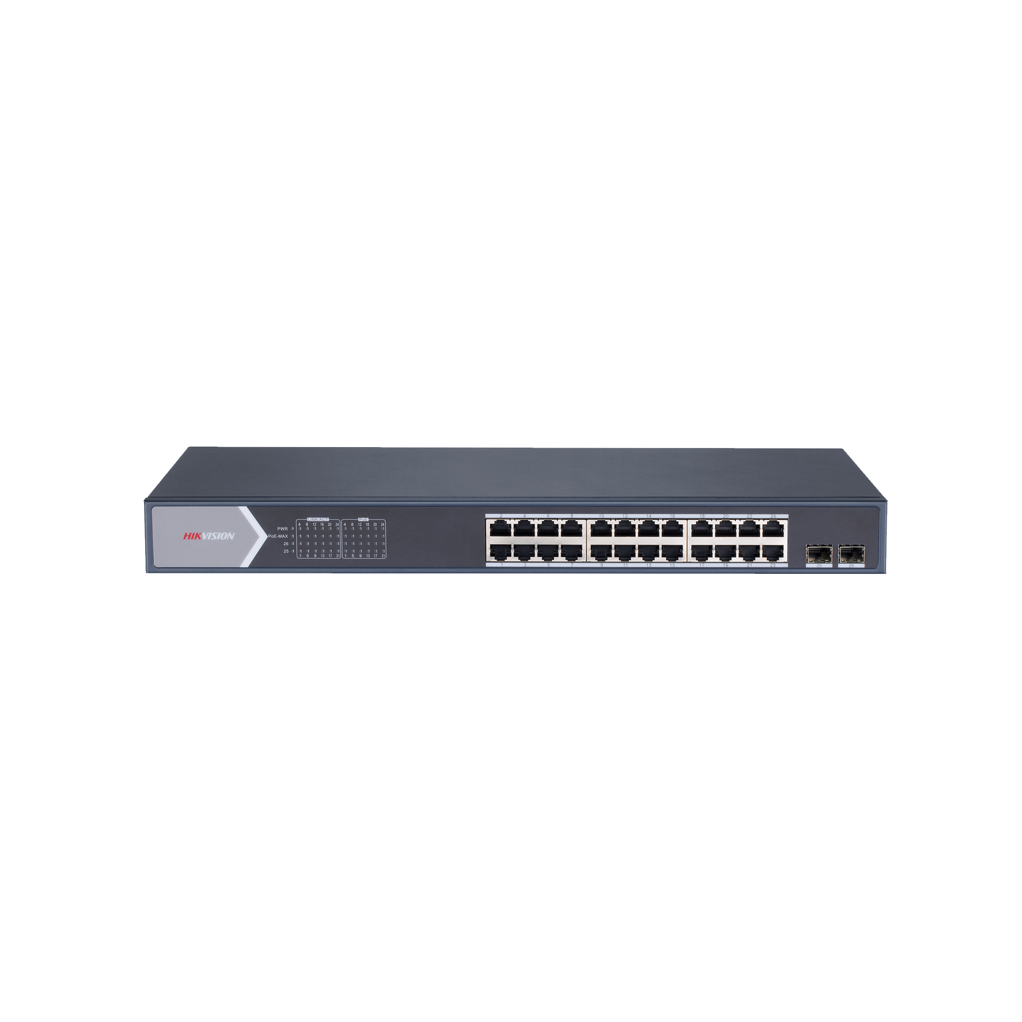 Switch Gigabit PoE+ / Administrable / 24 Puertos 1000 Mbps PoE+ / 2 Puertos SFP / Configuración Remota desde Hik-PartnerPro / PoE Extendido 250 Metros / 370 Watts Switch Gigabit PoE+ / Administrable / 24 Puertos 1000 Mbps PoE+ / 2 Puertos SFP / Configuración Remota desde Hik-PartnerPro / PoE Extendido 250 Metros / 370 Watts